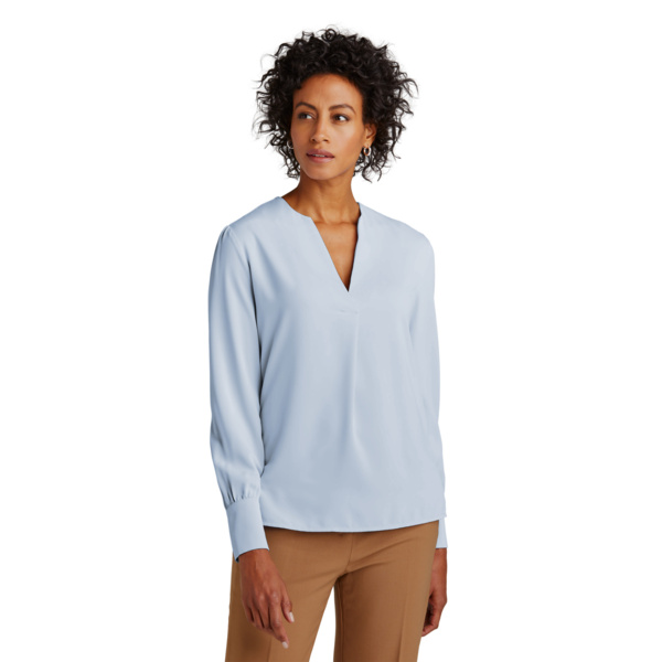 Women's Open Neck Satin Blouse Thumbnail