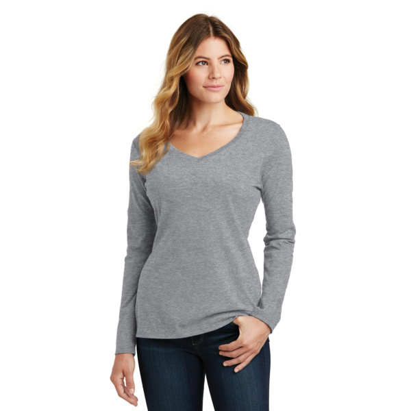 Port & Company Ladies Long Sleeve Fan Favorite V Neck Tee LPC450VLS Ladies Long Sleeve Fan Favorite V Neck Tee Thumbnail