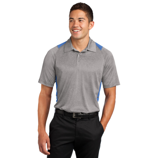 Sport Tek Heather Colorblock Contender Polo ST665 Heather Colorblock Contender Polo Thumbnail