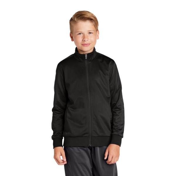 Sport Tek Youth Tricot Sleeve Stripe Track Jacket YST94 Youth Tricot Sleeve Stripe Track Jacket Thumbnail