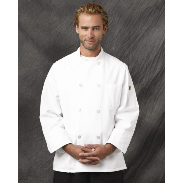 Chef Designs Button Chef Coat with Thermometer Pocket 0413 Button Chef Coat with Thermometer Pocket Thumbnail