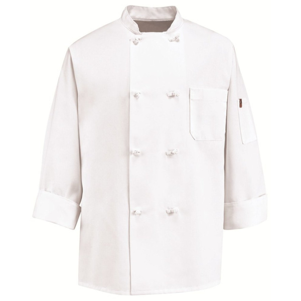 Chef Designs Eight Knot Button Chef Coat with Thermometer Pocket 0414 Eight Knot Button Chef Coat with Thermometer Pocket Thumbnail